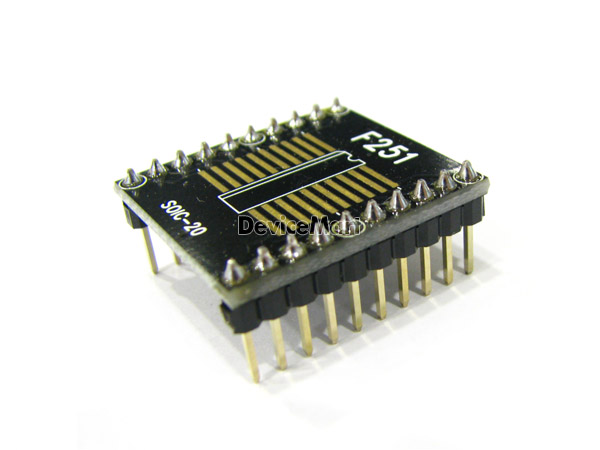 디바이스마트,커넥터/PCB > PCB기판/관련상품 > IC 변환기판 > SOIC 변환기판,거상인,[FA 251] SOIC 20 - 1.27 변환기판 &#8211; 완제품,SOIC 20 - 1.27 타입의 변환기판 . 핀헤더 납땜으로 인하여 시간절약이 가능한 제품 , 브레드보드에 이용하기 편리함● Type : SOIC● Pitch : 1.27mm ● Pin : 20● Hole : 2.54mm ● Size : 23 * 25.5● METERIAL : FR-4 ● ALL GOLD