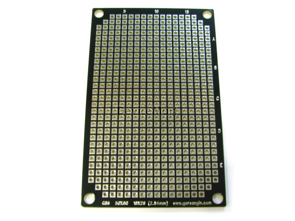 디바이스마트,커넥터/PCB > PCB기판/관련상품 > 만능기판 (단면) > 사각홀,거상인,[ GB6 ] 50 x 80 사각 만능 기판 - 단면,기존 기판과는 다른 사각모양의 단면 범용 PCB  Pitch : 2.54mm , Pin : 18 * 29 , Hole : 2.54mm ,  Size : 50 * 80 , METERIAL : FR-4
