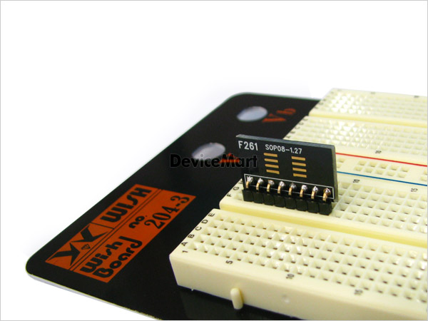 디바이스마트,커넥터/PCB > PCB기판/관련상품 > IC 변환기판 > SOP/TSOP 변환기판,거상인,[FA 261] SOP08-1.27 변환기판 - 완제품,브레드보드 실장용 완제품. PCB. Type : SOP , Pitch : 1.27mm , Pin : 08, Hole : 2.54mm , Size : 12 * 22