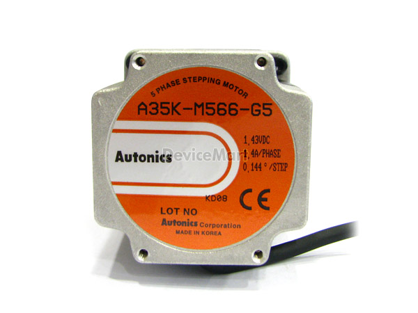 디바이스마트,기계/제어/로봇/모터 > 모터류 > 스텝모터 > 5상 스텝모터,(주)오토닉스,A35K-M566-G5,오토닉스 5상 60각 기어드 타입 스테핑모터. 정격전류: 1.4A, 최대토크: 35[KGF · CM] 형식:편축, 기어비:1/5