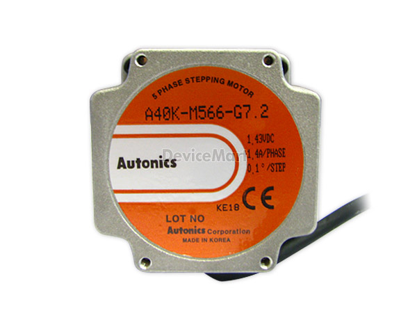 디바이스마트,기계/제어/로봇/모터 > 모터류 > 스텝모터 > 5상 스텝모터,(주)오토닉스,A40K-M566-G7.2,오토닉스 5상 60각 기어드 타입 스테핑모터. 정격전류: 1.4A, 최대토크: 40[KGF · CM] 형식:편축, 기어비:1/7.2