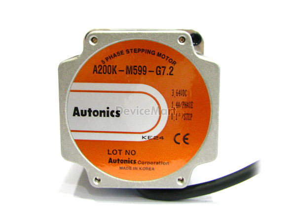 디바이스마트,기계/제어/로봇/모터 > 모터류 > 스텝모터 > 5상 스텝모터,(주)오토닉스,A200K-M599-G7.2,오토닉스 5상 85각 기어드 타입 스테핑모터. 정격전류: 1.4A, 최대토크: 200[KGF · CM] 형식:편축, 기어비:1/7.2