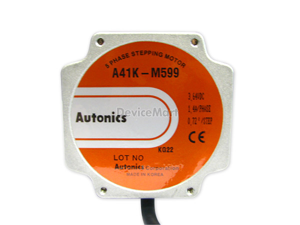 디바이스마트,기계/제어/로봇/모터 > 모터류 > 스텝모터 > 5상 스텝모터,(주)오토닉스,A41K-M599,오토닉스 5상 85각 스테핑모터. 정격전류: 1.4A, 최대정지토크: 41[KGF · CM] 형식:편축