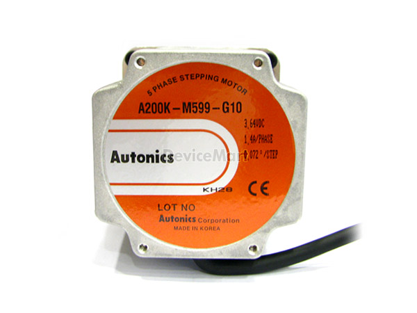 디바이스마트,기계/제어/로봇/모터 > 모터류 > 스텝모터 > 5상 스텝모터,(주)오토닉스,A200K-M599-G10,오토닉스 5상 85각 기어드 타입 스테핑모터.  정격전류: 1.4A, 최대토크: 200[KGF · CM]  형식:편축, 기어비:1/10