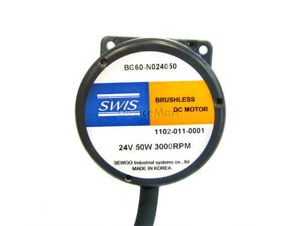 디바이스마트,기계/제어/로봇/모터 > 모터류 > BLDC모터 > BLDC모터,세우산전(주),BG60-N024050,전압: 24V, 50W 급 BLDC모터, 기어드 타입입니다. 정격전류:3.5A, 토크:1.6KGF-CM, 무게:0.7Kg