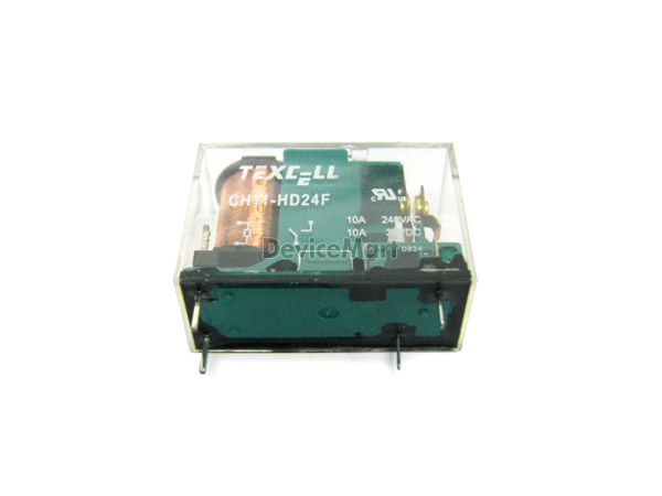 디바이스마트,스위치/부저/전기부품 > 릴레이 > 파워 릴레이,TEXCELL,CH11-HD24F,파워 릴레이 / 접촉형식 : SPST-NO (1 Form A) / 코일 전압 : 24VDC / 코일 저항 : 1050Ω / 코일 작동 전류 : 22.5mA / 스위칭 전압(AC) : 240VAC / 스위칭 전류(AC) : 10A / 스위칭 전압(DC) : 30VDC / 스위칭 전류(DC) : 10A