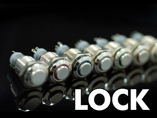 L16HNR-RED LOCK(PUSH LED METAL SWITCH 12V)