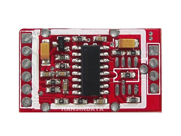 디바이스마트,계측기/측정공구 > 로드셀 > 기타,한진데이타,로드셀(스트레인게이지) 24Bit A/D 신호변환모듈,버전업 되었습니다! 로드셀, 스트레인게이지 센서의 미소신호(수mV)를  내부에 내장된  프로그래머블 앰프(PGA)로 32,64,128배 증폭및 24bit A/D 변환시켜주는 모듈로 2 채널 사용가능하며 변환주기는 외부 SMD점퍼(J1)으로 10Hz 또는 80Hz 사용자 설정가능합니다.