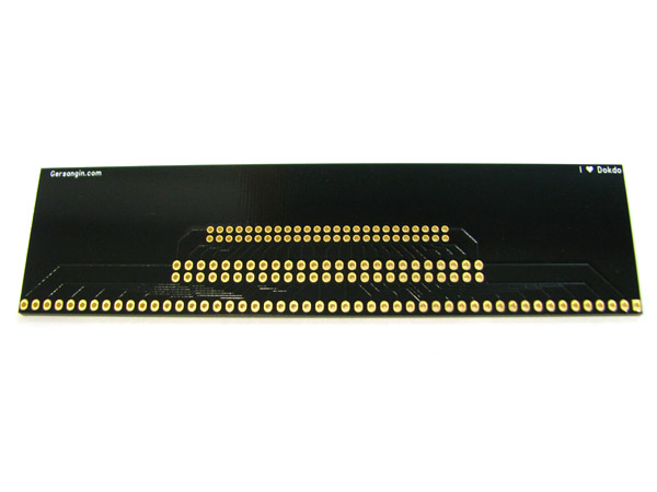 디바이스마트,커넥터/PCB > PCB기판/관련상품 > IC 변환기판 > SMT/FFC/FPC 변환기판,거상인,[F923] FFC-0.55mm-50pin Adapter,Type : FFC, FPC, SMT Adapter , Pitch : 0.55mm , Pin : 50, Hole : 2.00  ↔ 2.54mm , Size : 33 * 127 , METERIAL : FR-4 , ALL GOLD