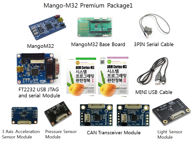 STM32 EVB Cortex-M3 Mango Board M32 (망고 M32 보드) 프리미엄 패키지1