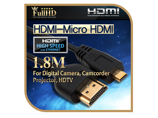 HDMI/Micro HDMI 케이블(V1.4) 1.8M, black [VC652]