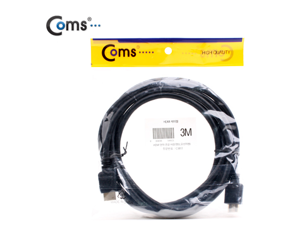 디바이스마트,케이블/전선 > 영상/음향 케이블 > HDMI 케이블,Coms,HDMI 케이블(표준형) 3m [C9812],HDMI/DVI 케이블 / 표준형 / 길이 : 3M / 색상 : 블랙