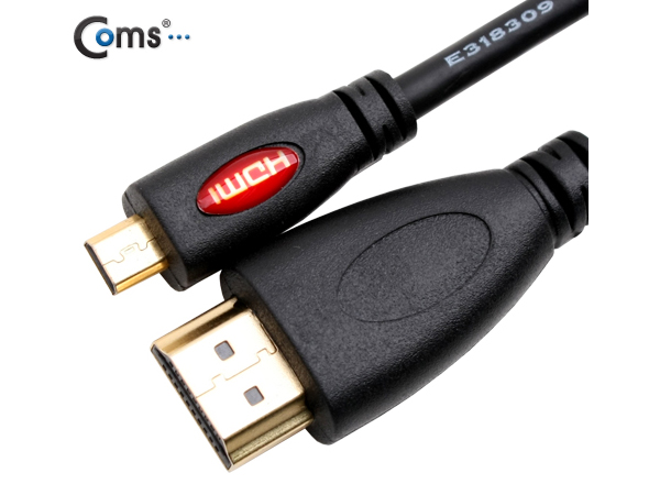 디바이스마트,케이블/전선 > 영상/음향 케이블 > HDMI 케이블,Coms,HDMI/Micro HDMI 케이블, 4.5M Black [C4143],HDMI to Micro HDMI 케이블 / Ver1.4 / 길이 : 1.5M / Full HD 3D (1920 x 1080)