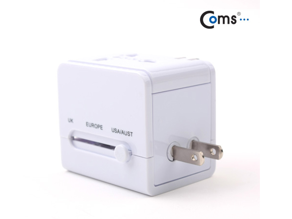 디바이스마트,전원/파워/배터리 > 전원 멀티탭 > 여행용,Coms,전원(AC) 변환용 - 다기능,USB 2포트 [IT154],