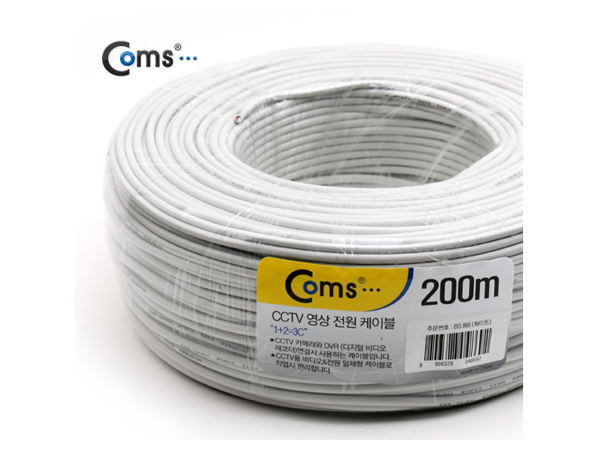 디바이스마트,케이블/전선 > 영상/음향 케이블 > S-Video/RCA1선/TV동축 케이블,Coms,CCTV 케이블 200M(화이트), 영상/전원 [BS869],CCTV 전원 케이블 / 길이 : 200M / 색상 : 화이트