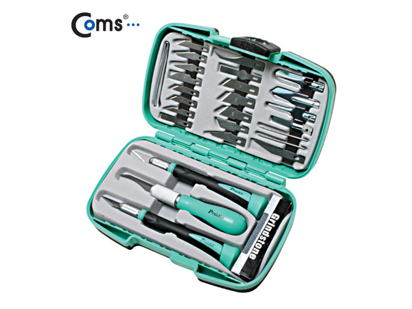 PROKIT (PD-395A) 커터칼 세트(30pcs), 칼날, 보관 케이스 ,고무 손잡이, 정밀, 작업 [T0715]