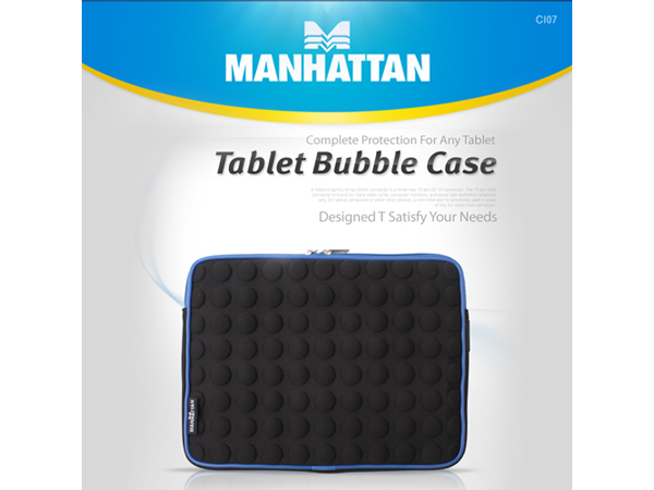  Manhattan (태블릿 PC 파우치/439626) 10인치용/충격보호, 검정+파랑 [IC962]