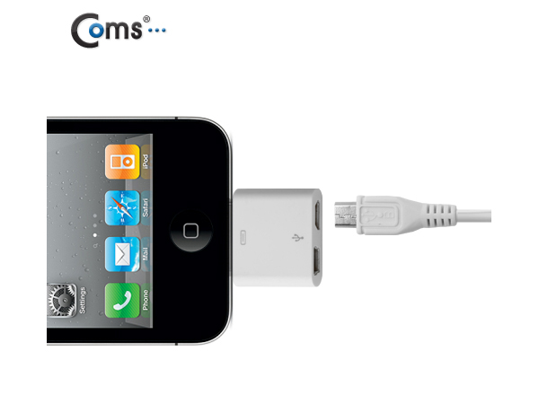 디바이스마트,컴퓨터/모바일/가전 > 스마트폰/스마트기기 > 케이블/젠더 > 애플 케이블/젠더/공유기,Coms,아이폰 변환젠더(Mini 5P+Micro B F) [NA257],