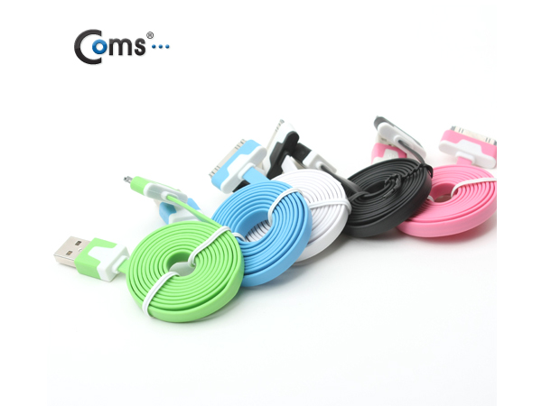 디바이스마트,컴퓨터/모바일/가전 > 스마트폰/스마트기기 > 케이블/젠더 > 애플 케이블/젠더/공유기,Coms,아이폰 플랫 케이블 충전&데이터 [색상선택],