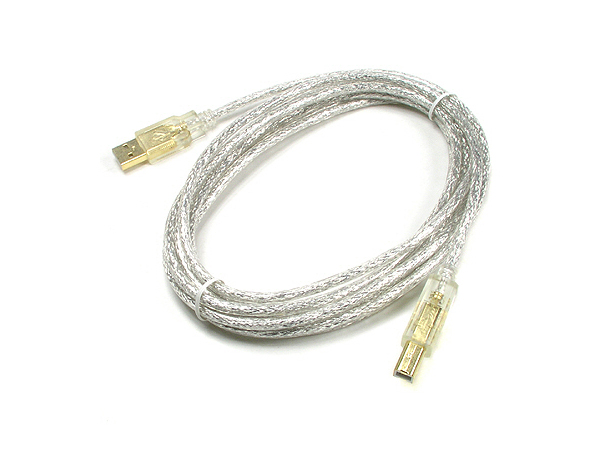 USB 고급형 A-B 케이블 3m 투명 GOLD [C3211]