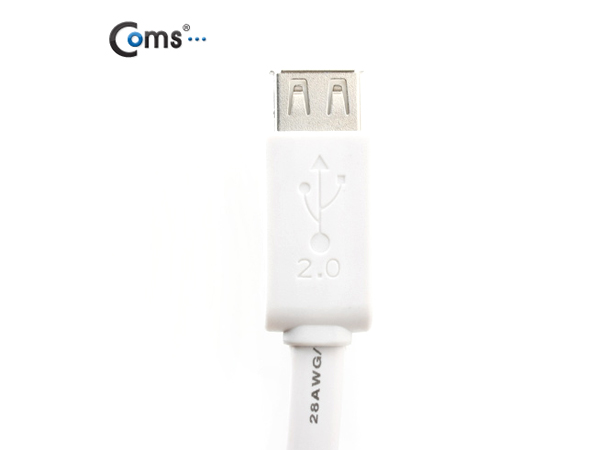 디바이스마트,케이블/전선 > USB 케이블 > 연장케이블(MF) > USB 2.0 A타입 연장케이블,Coms,USB 케이블(일반/연장), 1.5M/Flat형/화이트 [NA238],USB2.0 연장 케이블 / AM-AF / 1.5M