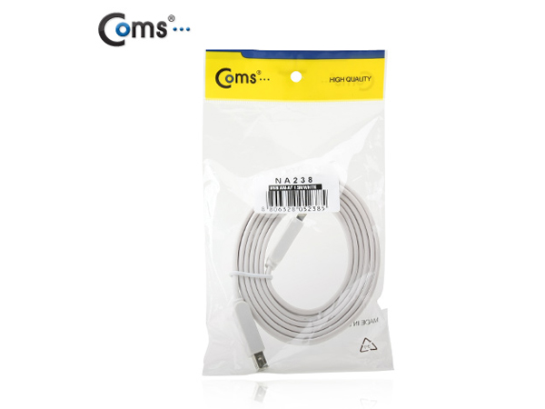 디바이스마트,케이블/전선 > USB 케이블 > 연장케이블(MF) > USB 2.0 A타입 연장케이블,Coms,USB 케이블(일반/연장), 1.5M/Flat형/화이트 [NA238],USB2.0 연장 케이블 / AM-AF / 1.5M