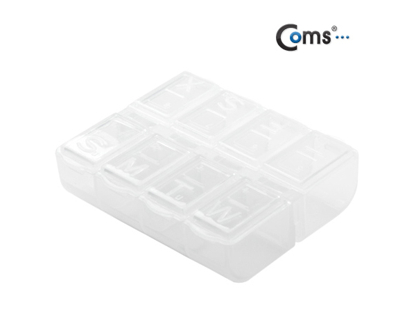 디바이스마트,공구함/작업대/엔클로저 > 공구함/부품함 > 다용도정리함(케이스),Coms,다용도 PVC 수납함 EKB-301-1 [IT176],8분할 개별뚜껑 / 7.5cmx5.5c x2.5cm