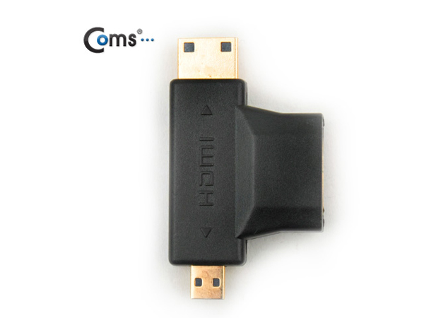 디바이스마트,케이블/전선 > 영상/음향 케이블 > HDMI/DVI 케이블,Coms,HDMI 변환 젠더,Mini HDMI(M)+Micro HDMI(M) to HDMI [VC389],HDMI T형 젠더 / HDMI FEMALE - Mini HDMI (C type) MALE - Micro HDMI (D type) MALE / 라즈베리파이 4B Pi400 제로 제로W 제로2W 호환