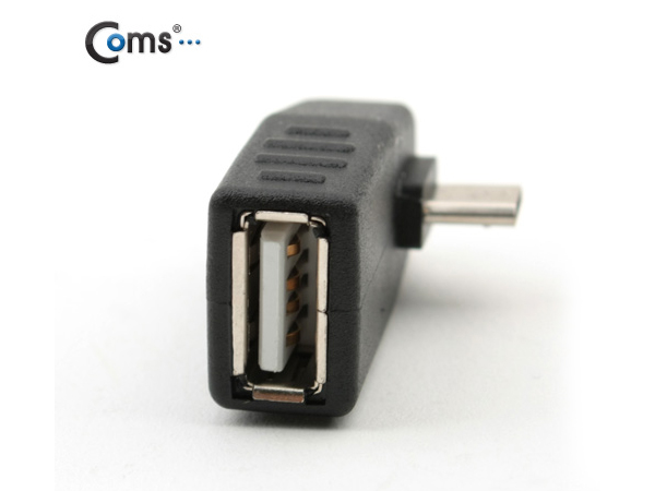 디바이스마트,컴퓨터/모바일/가전 > 스마트폰/스마트기기 > 케이블/젠더 > 젠더,Coms,USB 젠더 - Micro B(M)/A(F) [BE576],우향 90도 꺽임형 연장 젠더