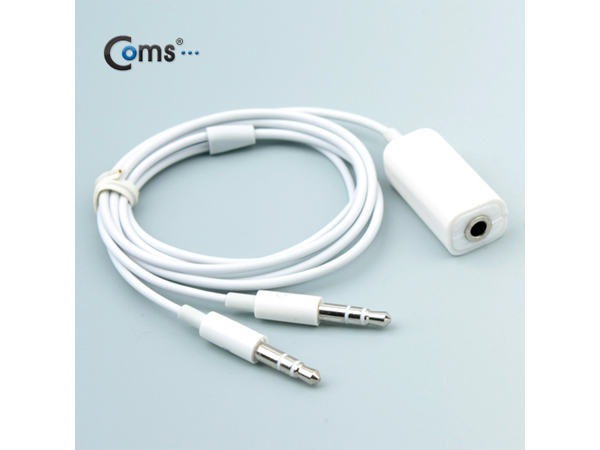 디바이스마트,컴퓨터/모바일/가전 > 스마트폰/스마트기기 > 케이블/젠더 > 애플 전용 케이블,Coms,아이폰 스테레오 Y형 케이블(마이크/이어폰) [IT542],스마트폰 이어폰,마이크 연장 케이블 / 3.5mm 암(Female) / 수(male)*2