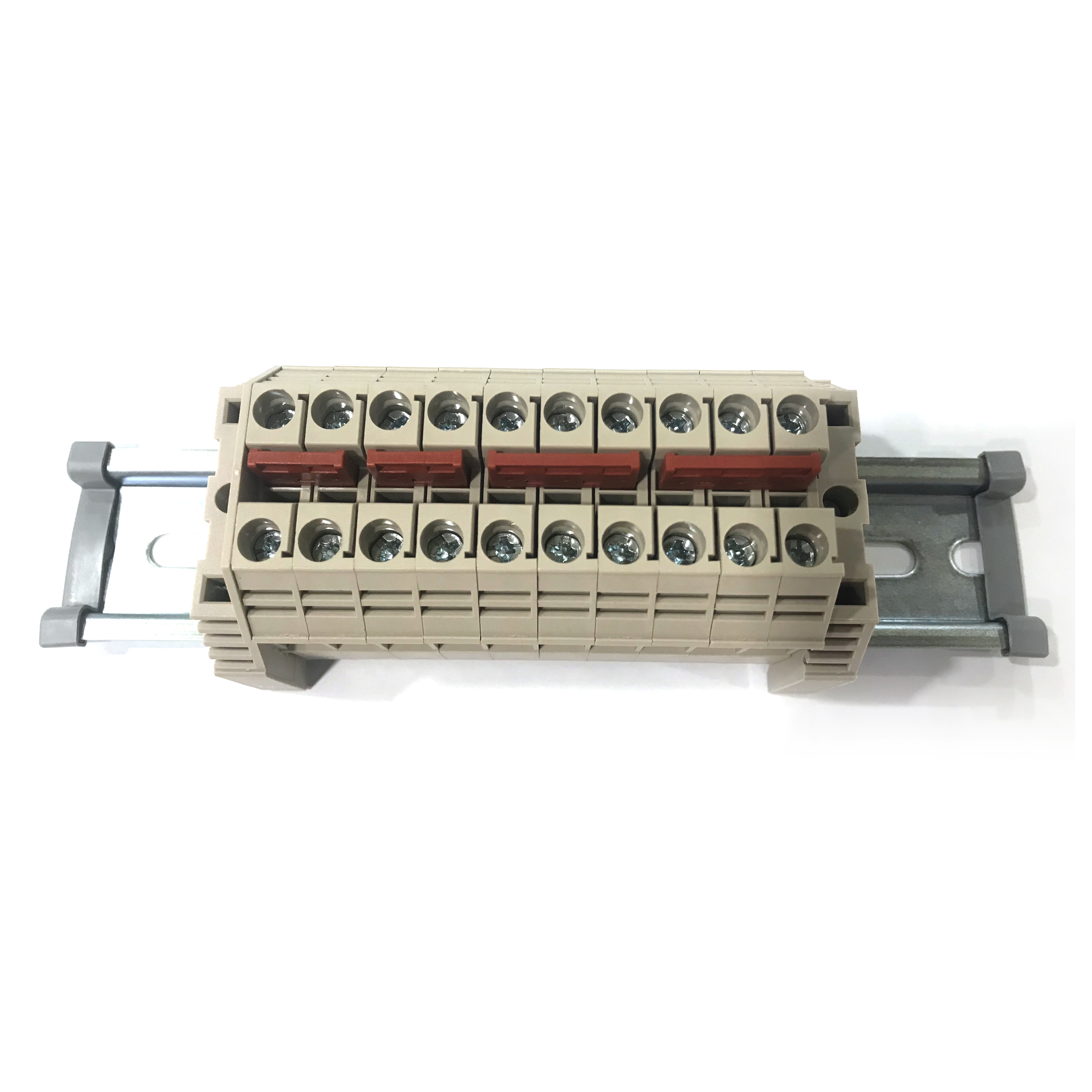 디바이스마트,커넥터/PCB > 터미널블럭 > DINKLE (Rail 산업용) > 6㎟ mini series,,DK6N SC [SET1] 회로보호 배전용 단자대 키트,DK6N 베이지컬러 10pcs DIN Rail Terminal Blocks, 8-20 AWG, 6mm², 50 Amp, 600 Volt