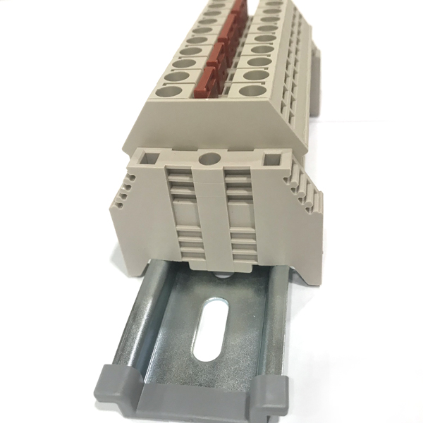 디바이스마트,커넥터/PCB > 터미널블럭 > DINKLE (Rail 산업용) > 6㎟ mini series,,DK6N SC [SET1] 회로보호 배전용 단자대 키트,DK6N 베이지컬러 10pcs DIN Rail Terminal Blocks, 8-20 AWG, 6mm², 50 Amp, 600 Volt