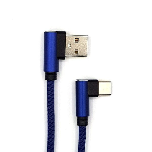 USB to 8핀 ㄱ자패브릭 꺽임케이블1m [네이비] [MO-CAB125]