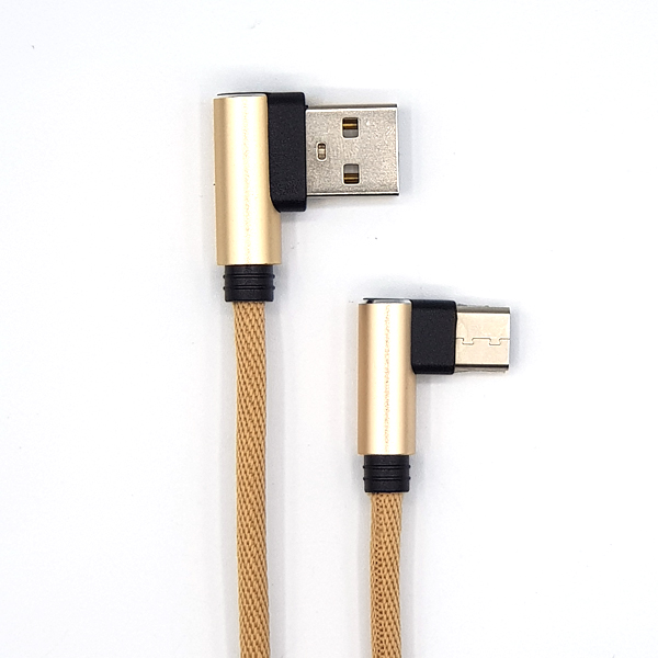 USB to micro5핀 ㄱ자패브릭 꺽임케이블1m [베이지] [MO-CAB130]
