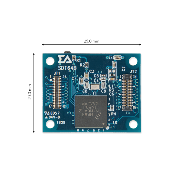 디바이스마트,MCU보드/전자키트 > 프로세서/개발보드 > ARM > Cortex-M4,에스디티 주식회사,SDT64B,20*25mm 사이즈의 Ethernet 기능이 탑재된, 고성능 MCU 보드