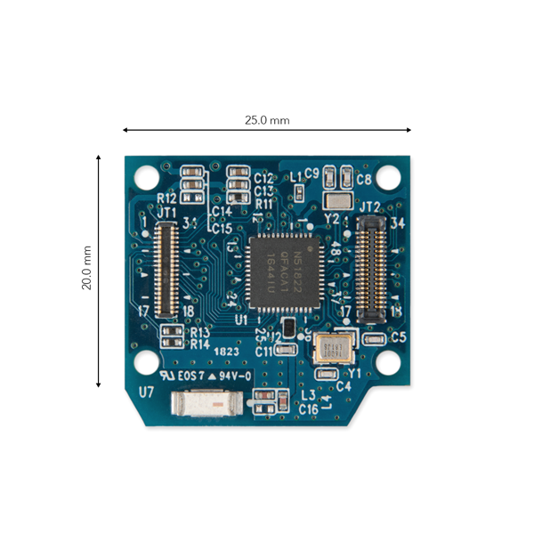 디바이스마트,MCU보드/전자키트 > 프로세서/개발보드 > ARM > Cortex-M4,에스디티 주식회사,SDT51822B,20*25mm 사이즈의 BLE 4.0기능이 탑재된 MCU보드