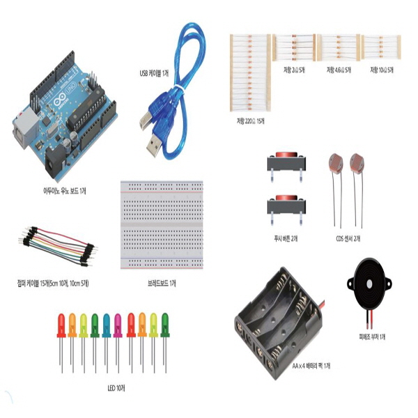 디바이스마트,오픈소스/코딩교육 > 코딩교육 키트/로봇 > 기타,토마토북,아두이노 내친구 자동차만들기 기초 1편 (교재+키트 세트),아두이노와 컴퓨터를 연결하여 사용하는 방법, LED와 저항 등 전자 부품의 기본 설명, 디지털 출력으로 LED를 컨트롤 하는 방법