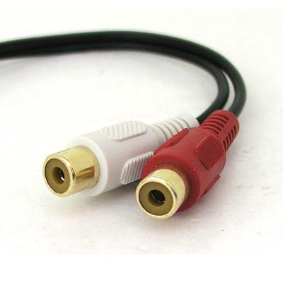 디바이스마트,케이블/전선 > 영상/음향 케이블 > 스테레오/RCA 케이블,Coms,스테레오/RCA 2선(F) 케이블 10Cm [AV9677],스테레오 변환 젠더 / 스테레오 3.5mm MALE - RCA FEMALE x 2