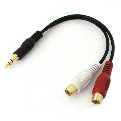 스테레오/RCA 2선(F) 케이블 10Cm [AV9677]