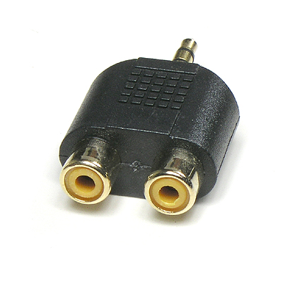 디바이스마트,케이블/전선 > 영상/음향 케이블 > 스테레오/RCA 케이블,Coms,스테레오 젠더 Y형 [ST3.5/RCA F*2] [G0388],스테레오 Y형 변환 젠더 / 스테레오 3.5mm MALE - RCA FEMALE x 2