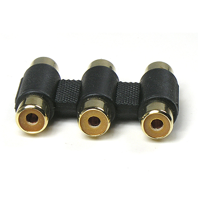 디바이스마트,케이블/전선 > 영상/음향 케이블 > 스테레오/RCA 케이블,Coms,RCA 연장 젠더[RCA F/F * 3] [G9006],RCA 3열 연장 젠더 / FEMALE - FEMALE / Black
