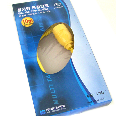 디바이스마트,전원/파워/배터리 > 전원 멀티탭 > 스위치/콘센트/기타,일신,접지형 전원 연장 코드 10m [P4271],