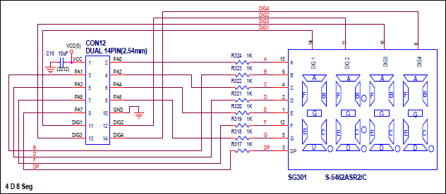 4Digits 8Seg Led 모듈 / 디바이스마트