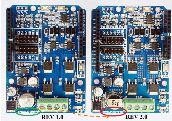 10Amp 7V-30V DC Motor Driver Shield for Arduino [SHIELD-MD10] / 디바이스마트