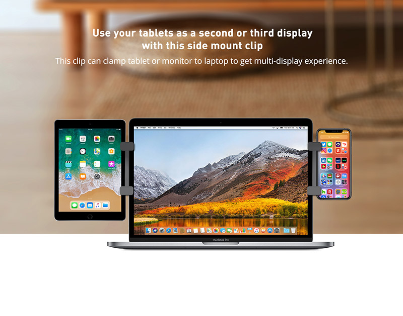 Laptop Instant Mount Clips for Monitor Display Tablet Smartphone iPad ...
