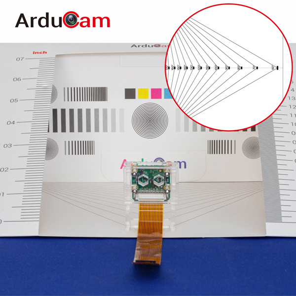 Arducam 렌즈 보정 도구, FOV (Field of View) 테스트 차트 접기 카드, 2 팩 [B0226] / 디바이스마트