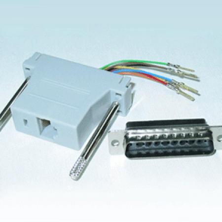 디바이스마트,커넥터/PCB > D-SUB 커넥터 > 조합형,Coms,조합 커넥터 (RJ45 F/DB25 M) - 콘솔 단자 연결 [K0756],D-Sub 커넥터 / 조합형 / RJ45 to D-Sub 커넥터 / MALE / 2열 / 25pin