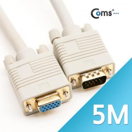 디바이스마트,케이블/전선 > 영상/음향 케이블 > D-SUB(RGB) 케이블,Coms,고급형 모니터 RGB 연장 케이블 5M [C0195],RGB 모니터 연장 케이블 / M-F 타입 / 길이 : 5M / 색상 : 베이지
