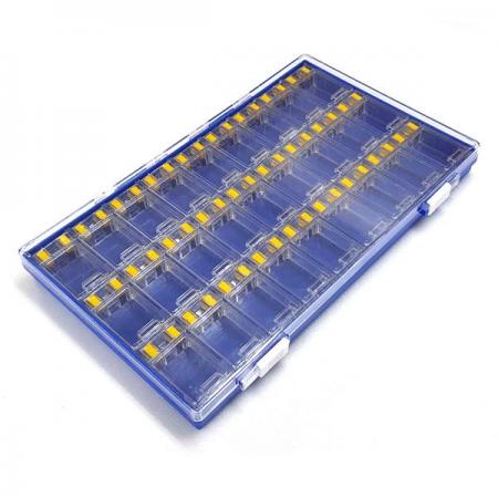 디바이스마트,공구함/작업대/엔클로저 > 공구함/부품함 > 부품케이스(중앙브레인) > 칩박스,중앙브레인,SMD부품케이스(CA306-3),색상 : 투명, 청색 , 특징 : A4수납 , 몸체규격 : CA-306 = 가로 300mm, 세로 188mm, 높이 31mm.  케이스 + CA-103  : 27 EA