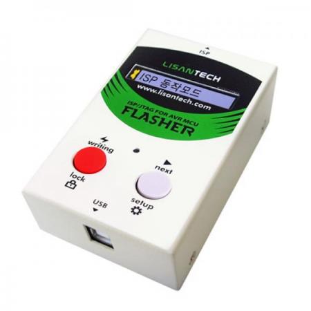 디바이스마트,MCU보드/전자키트 > 개발용 장비 > AVR용 개발장비 > ISP,리산테크,AVR Flasher 10,Flasher 장비는 ATMEL사에서 생산하는 AVR MCU에 프로그램을 Writing하는 ISP/JTAG tool입니다. 최대 10개 제품의 프로그램을 동시에 내장할 수 있으며, 핸드폰 크기의 휴대용 프로그래머 입니다.